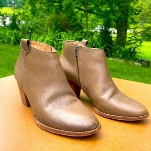 Madewell Ankle Booties Genuine Leather 2.75” Heel Brown/Tan Women’s Size 8.5